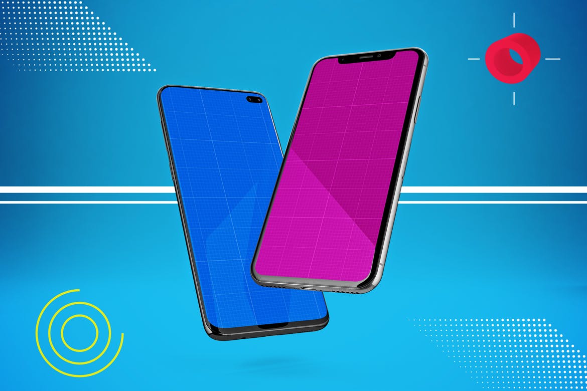 抽象背景iOS/Android手机样机模板 Abstract IOS & Android插图(12)