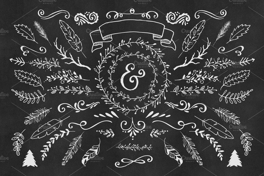 手工素描矢量设计元素集 HandSketched Vector Elements Pack插图(3)