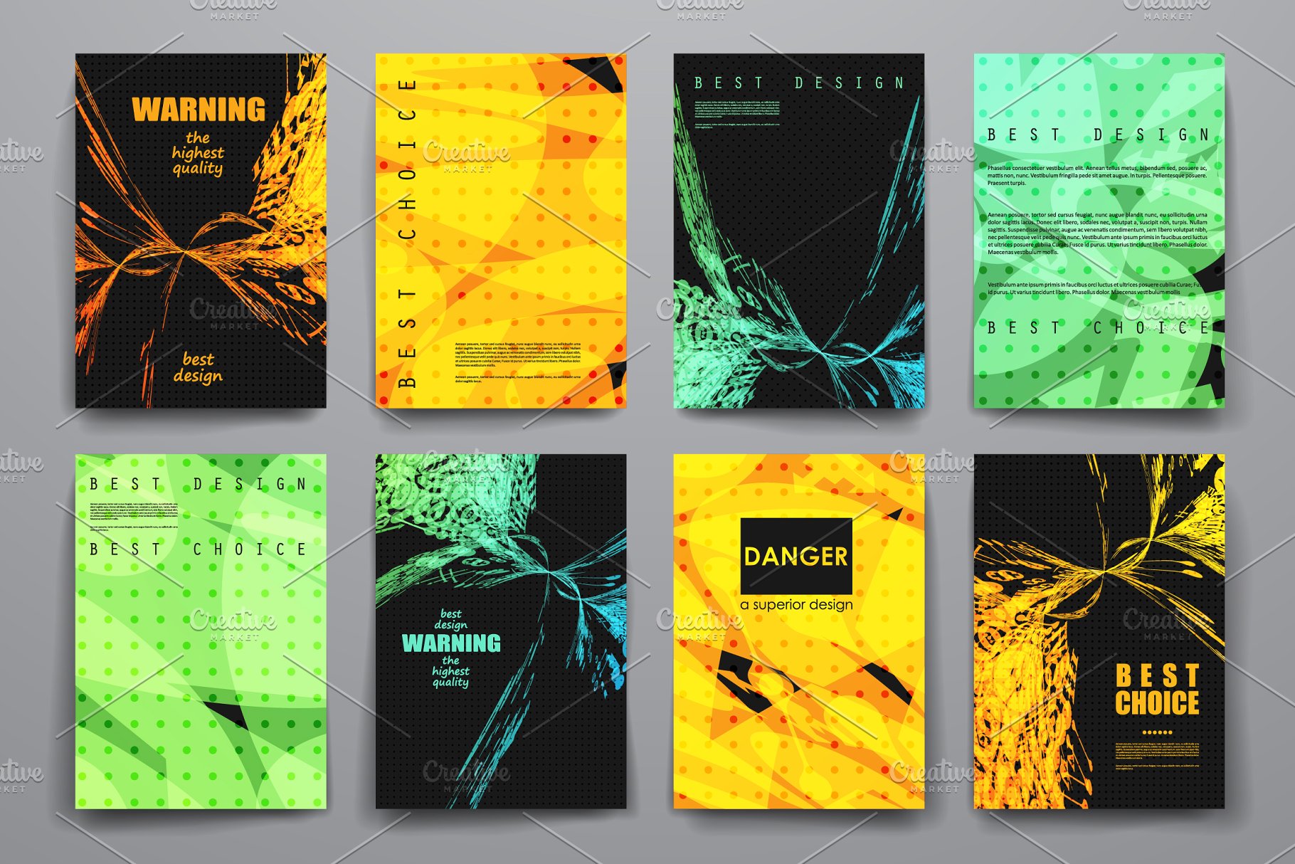 奇幻抽象图案背景画册模板 Abstract brochures插图(8)