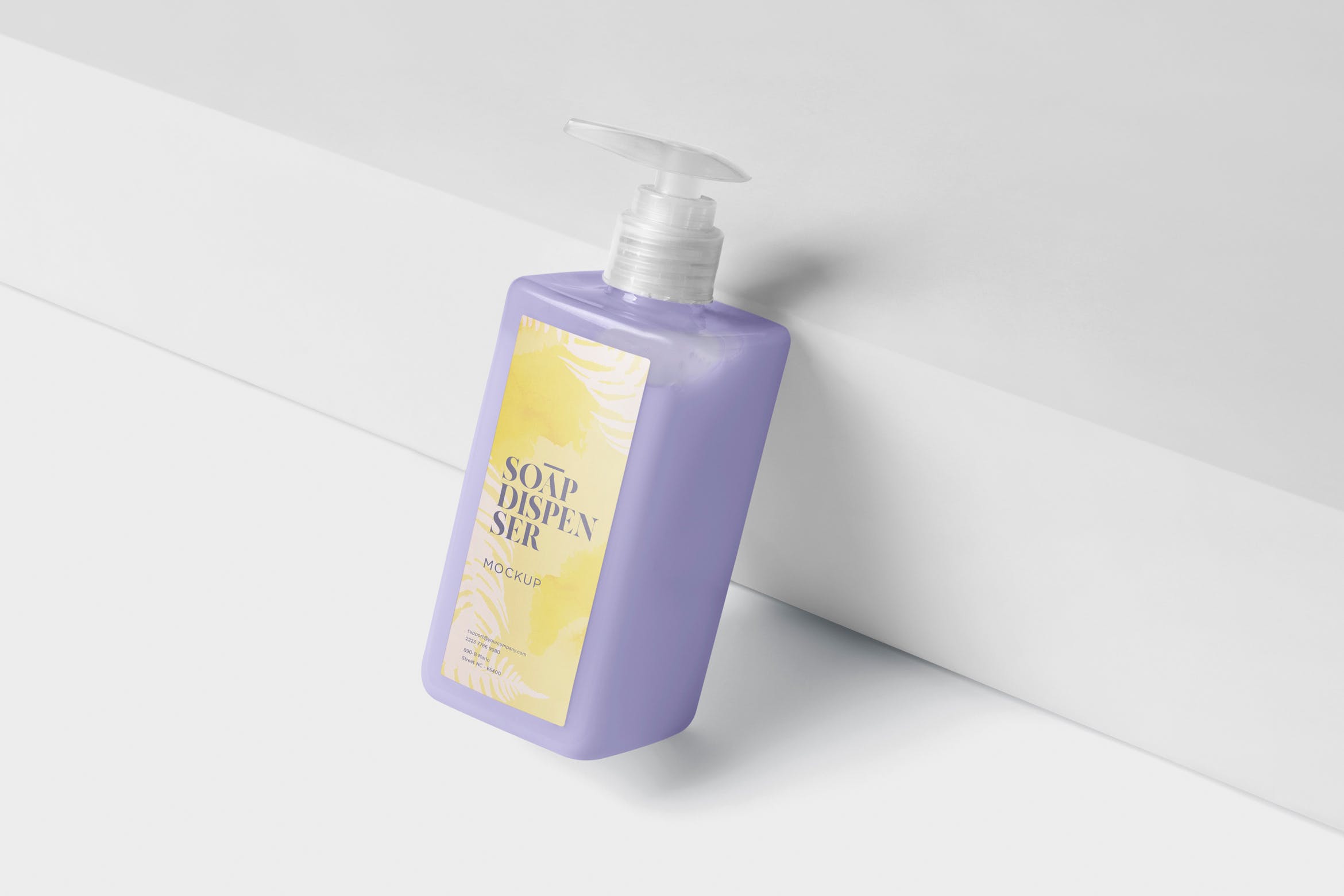 洗发水/沐浴露按压瓶设计效果图素材库精选 Soap Dispenser Mockup Rectangle – Medium Size插图