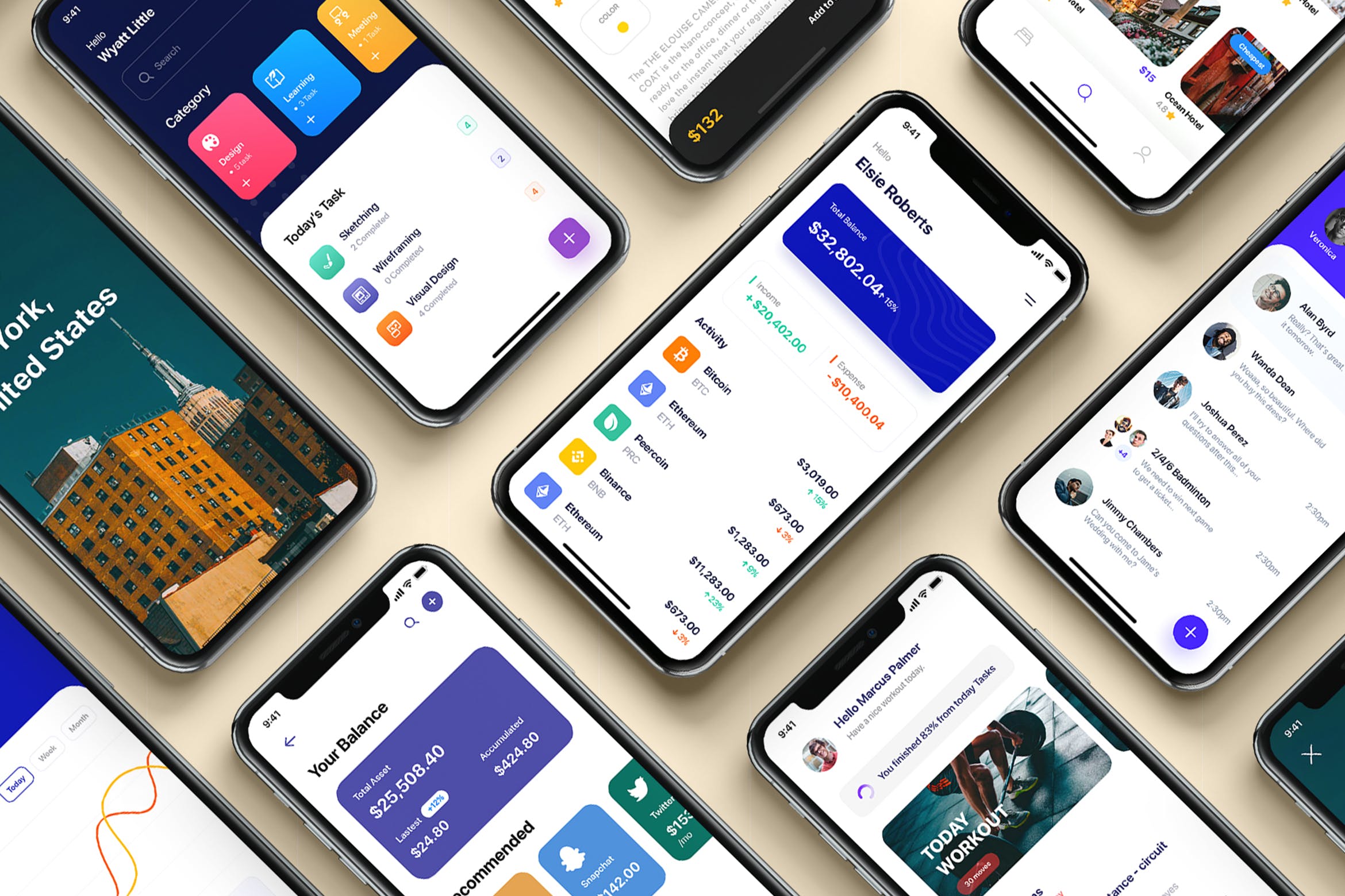 信用卡生活APP应用UI界面设计SKETCH模板 PLATIN – Multipurpose Card-based_SKETCH插图