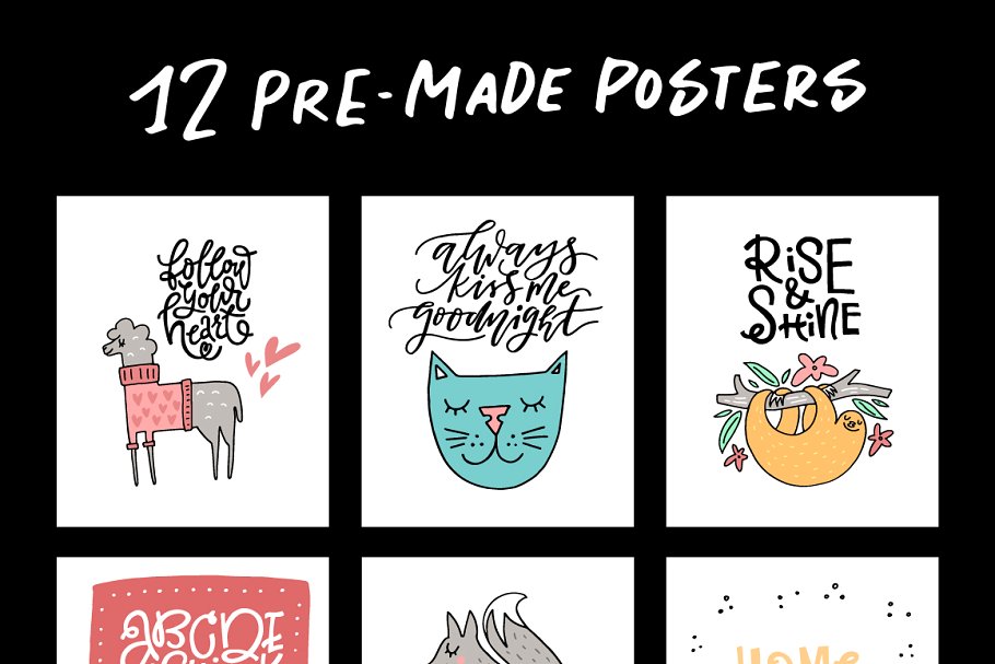 幼儿园儿童主题艺术插画素材合集 Nursery Art Creator – DIY pack插图(13)