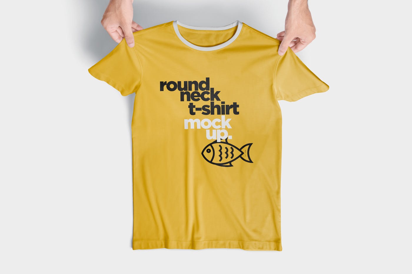 圆领T恤服装印花设计效果展示样机 Round-Neck T-Shirt Mockups插图(4)