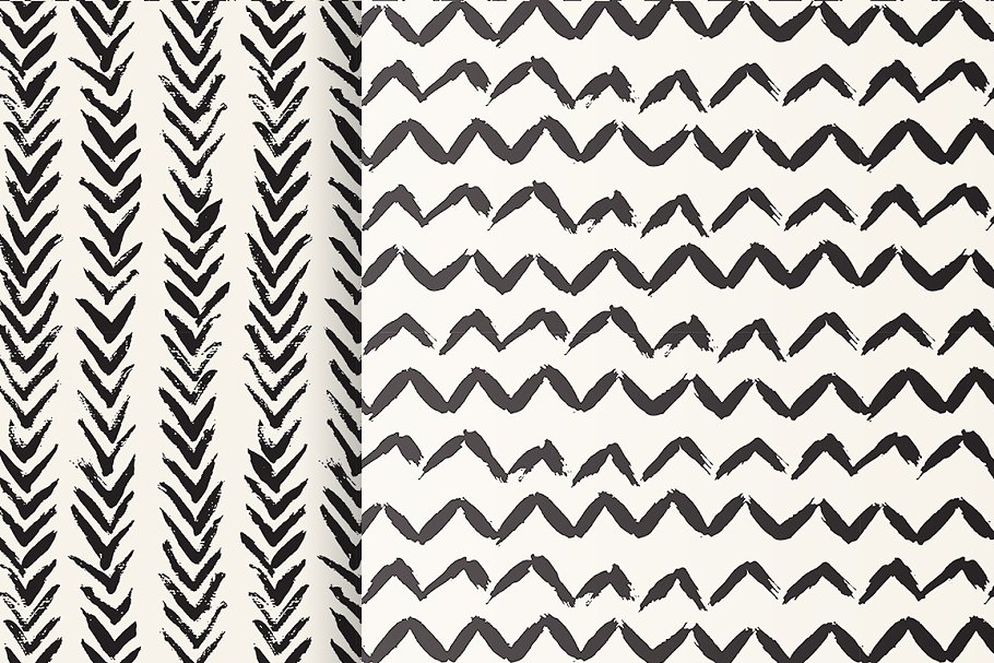人字图形无缝纹理 Chevron. Seamless Patterns Set v.3插图(1)