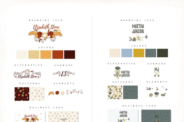 花卉/手绘个性装饰元素品牌Logo设计模板 Personal Branding Logos插图(5)