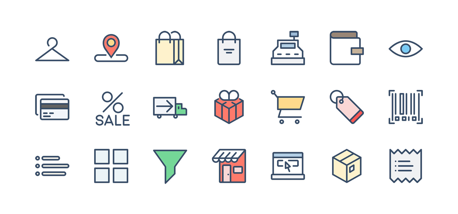 21 枚购物类图标