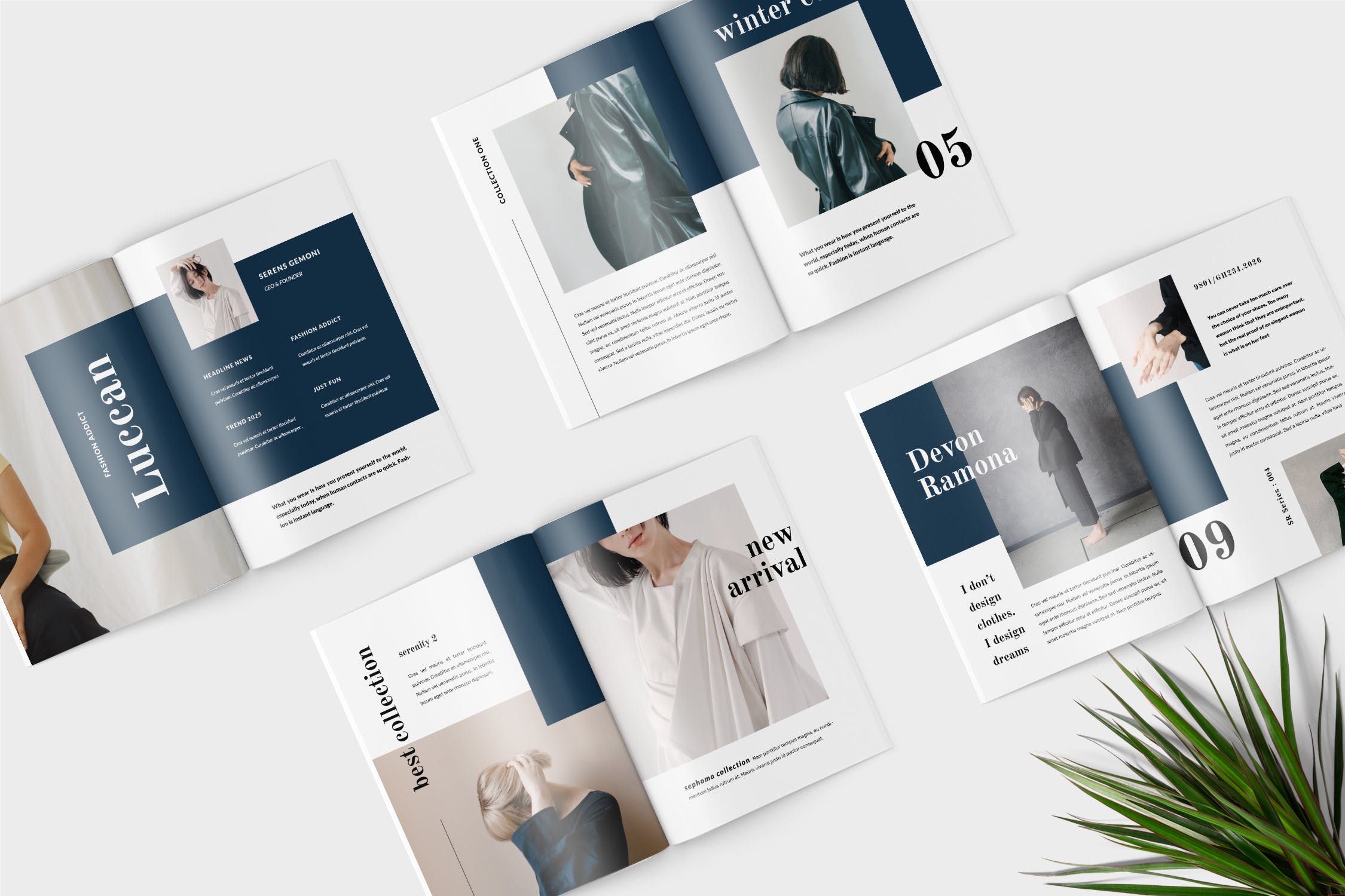 高端女性服装品牌产品素材库精选目录设计模板 Luccan Fashion Lookbook Catalogue插图(1)