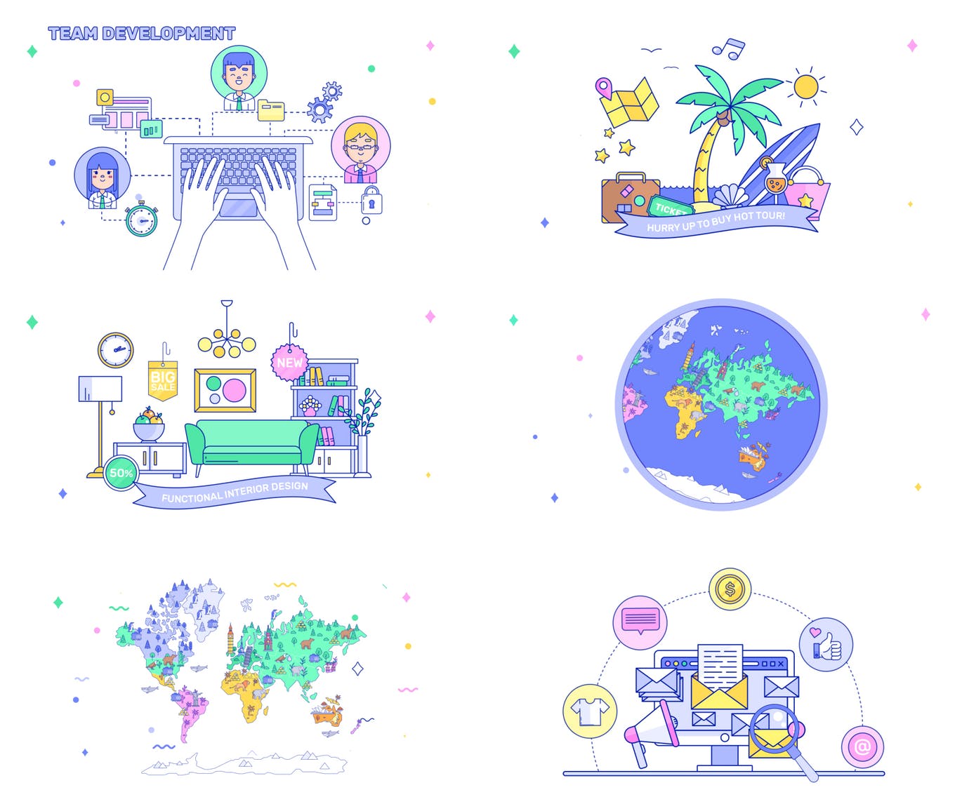 70款互联网场景化概念插画PSD模板合集 Explainer Graphics Toolkit插图(2)