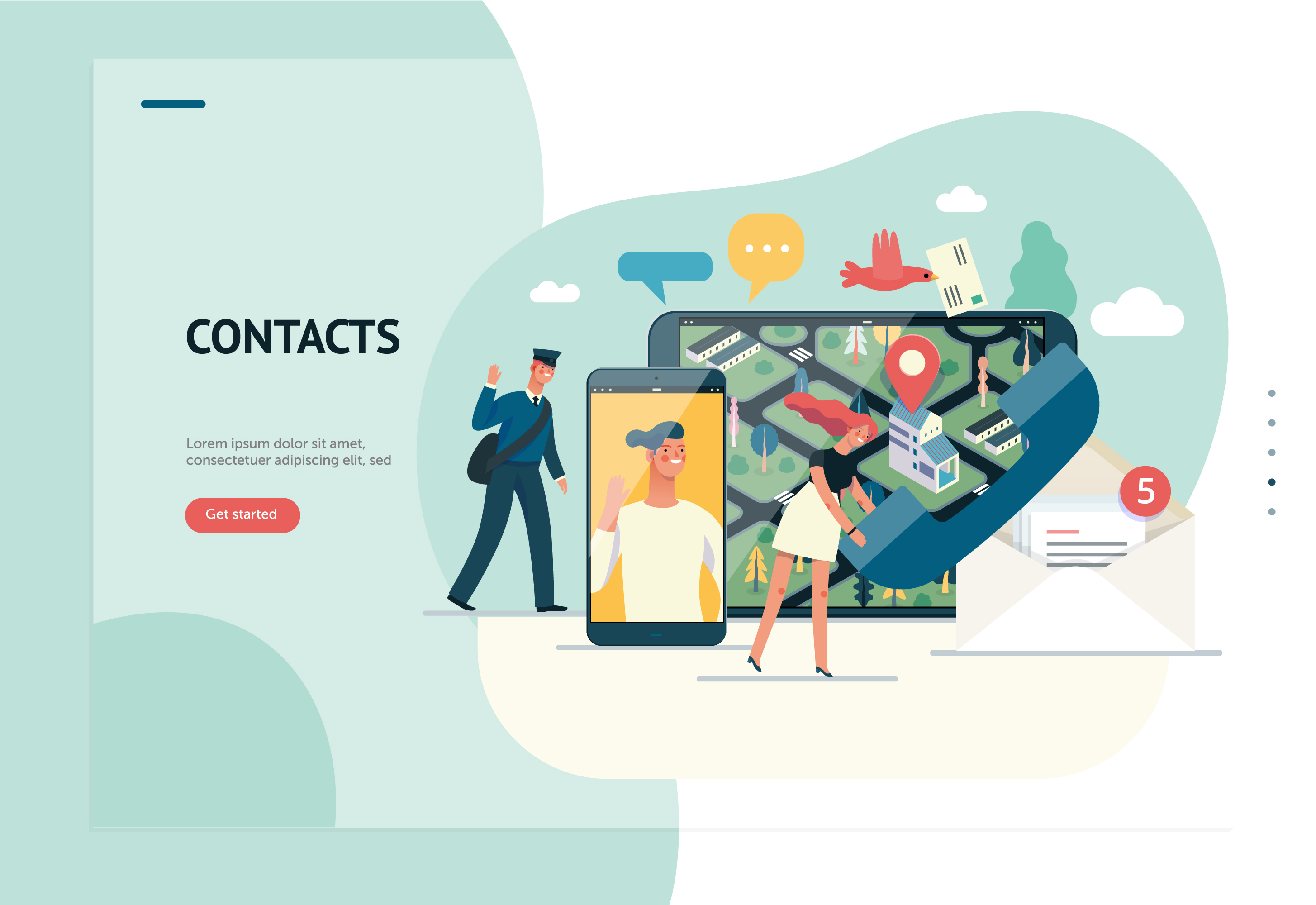 互联网多种商业业务概念扁平化插画下载[Ai]插图(36)