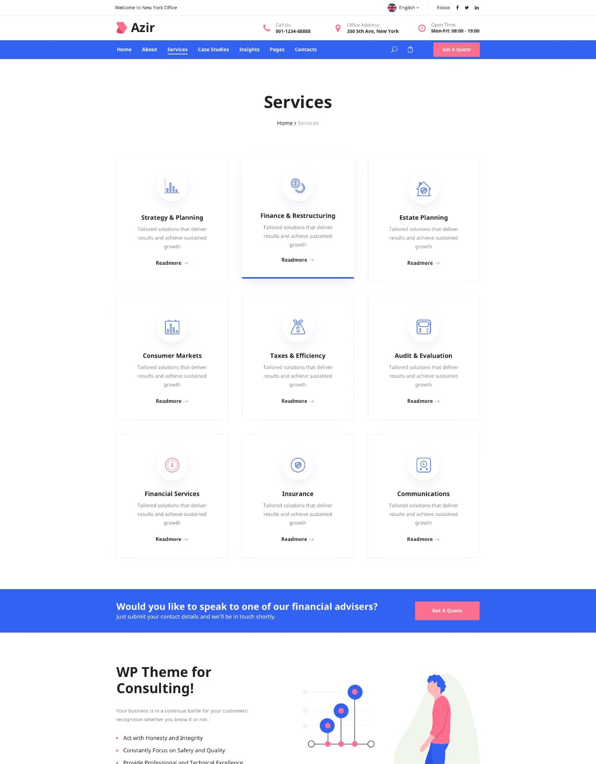金融财务咨询类网站UI设计SKETCH模板 Azir | Consulting Finance Sketch App Tempate插图(7)