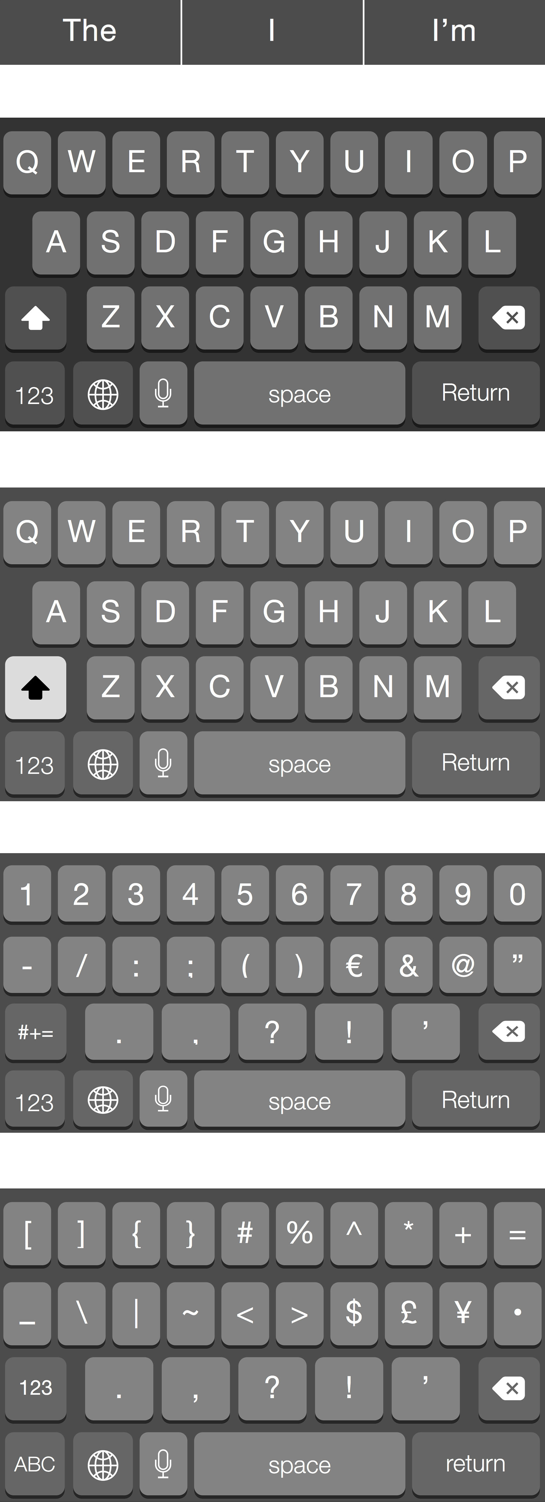 iOS 8 Dark Keyboard