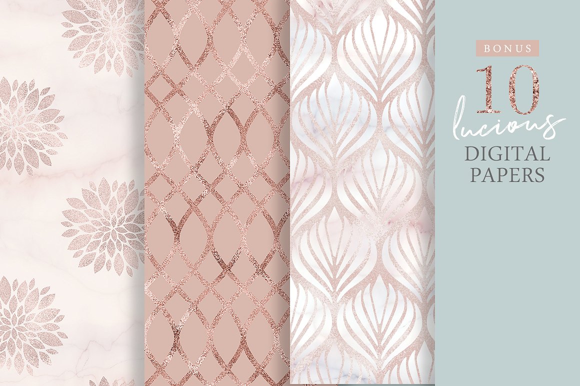 430+高品质的玫瑰金大理石高端纹理背景大集合插图(12)