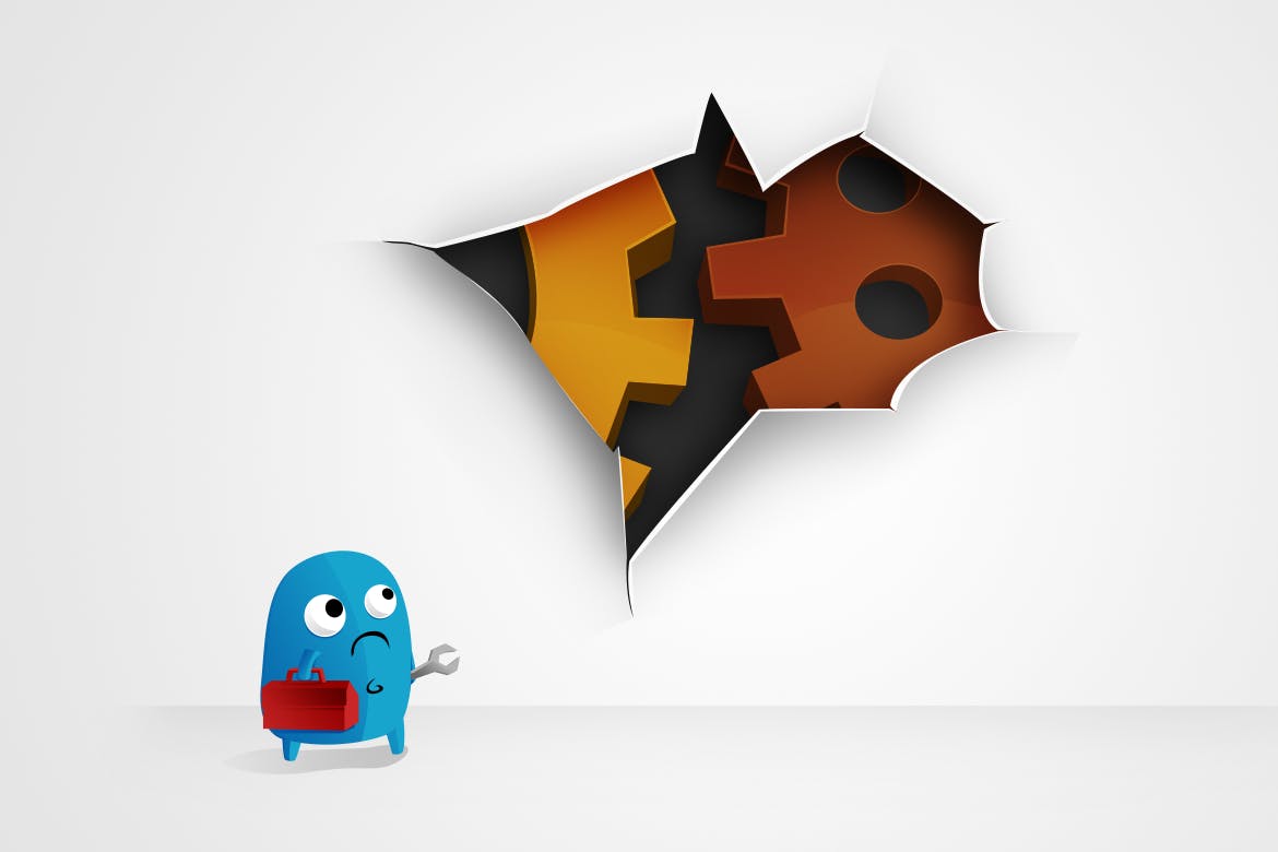 正在建设中和可爱404页面设计模板插图(2)