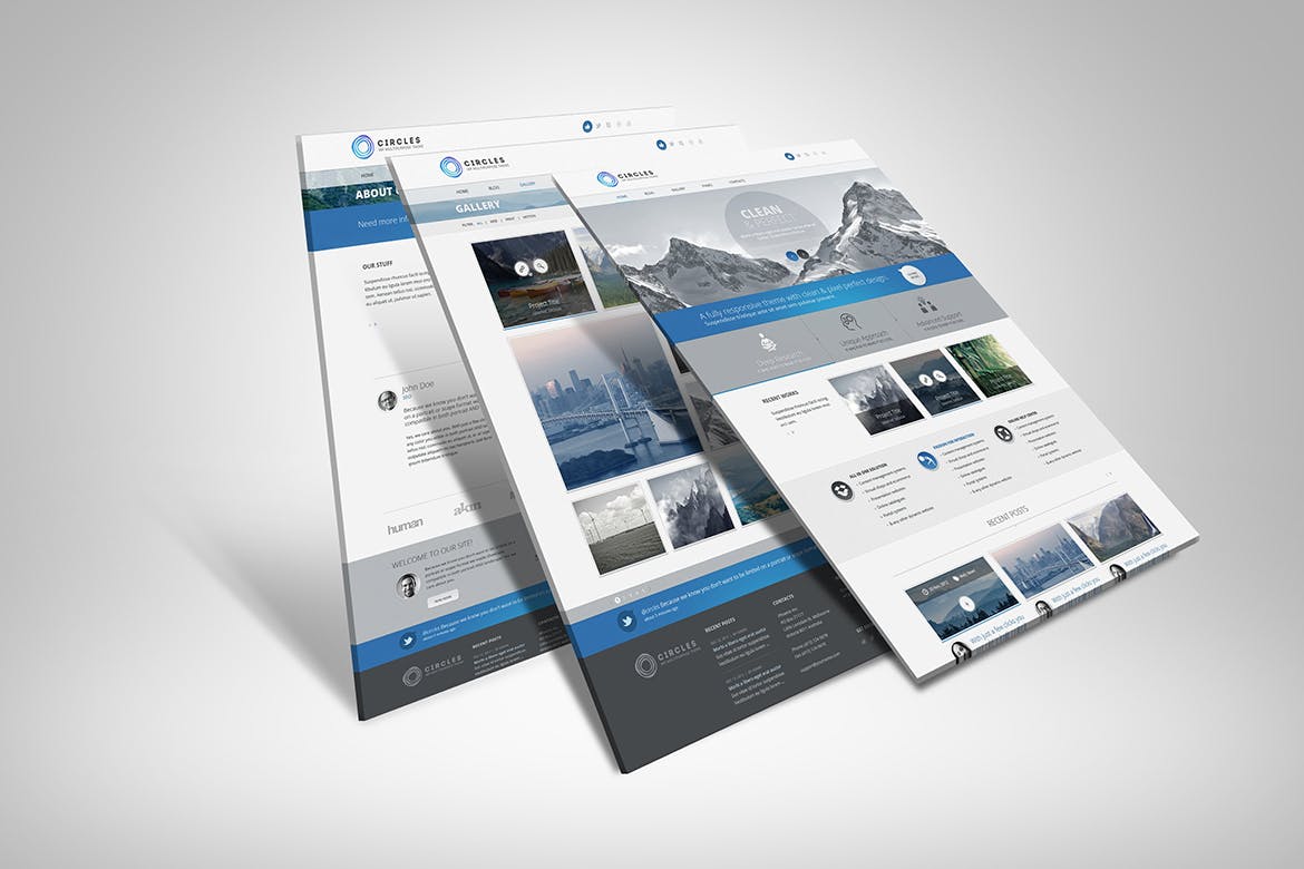 网站UI设计3D展示图样机模板 3D Web Presentation Mockup (V1)插图(1)