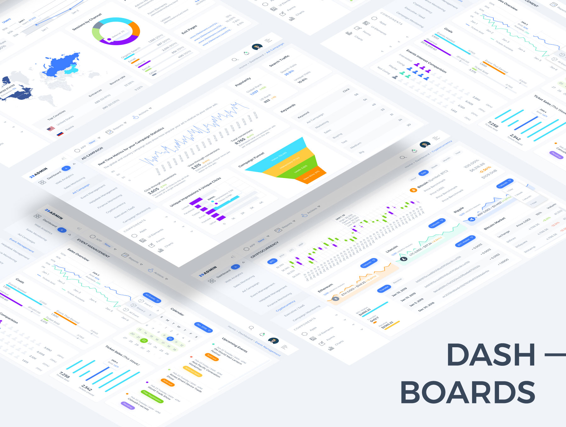 素材库下午茶：Admin管理后台仪表盘网页UI KIT套装模板下载[Sketch]插图(3)