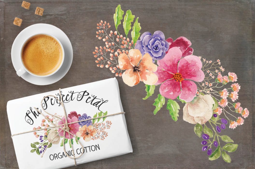 彩虹阴影水彩花卉剪贴画素材库精选PNG素材 Cross of Flowers in Rainbow Shades插图(3)