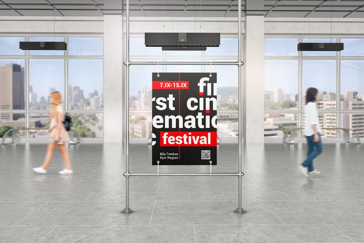 金属框架广告海报展览样机 Advertising Poster Mockups插图