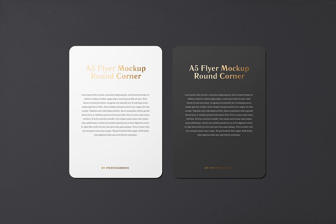A5尺寸圆角传单纵向效果图样机素材库精选 A5 Portrait Flyer Mockup — Round Corners插图(2)
