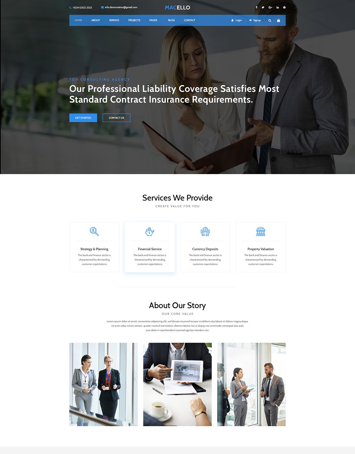 商业网站企业官网设计PSD模板 Macello | Business Psd Template插图(4)