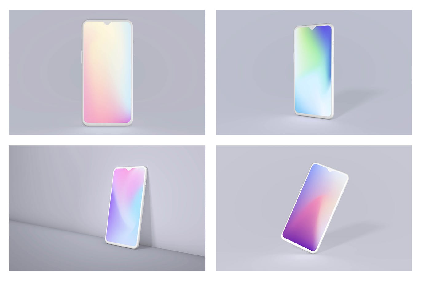 一加安卓手机OnePlus 7手机样机模板套装 OnePlus 7 Clay Android Mockup Bundle插图