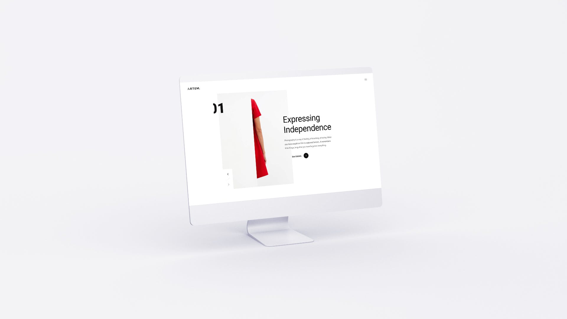 网站UI界面设计效果图预览白色iMac电脑样机模板 White iMac Mockup插图(3)