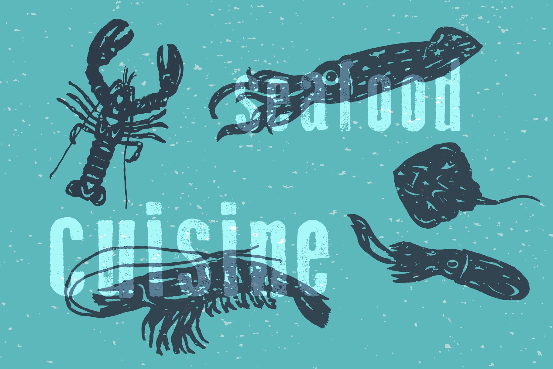 复古单色海洋&河流鱼类印刷插图 Hand-drawn fish vectors插图(4)