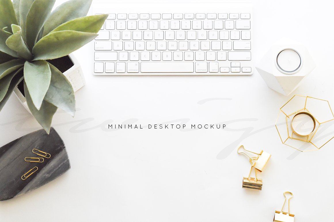 简约风工作桌面场景样机 Stock Photo | Minimal Desk Mockup插图