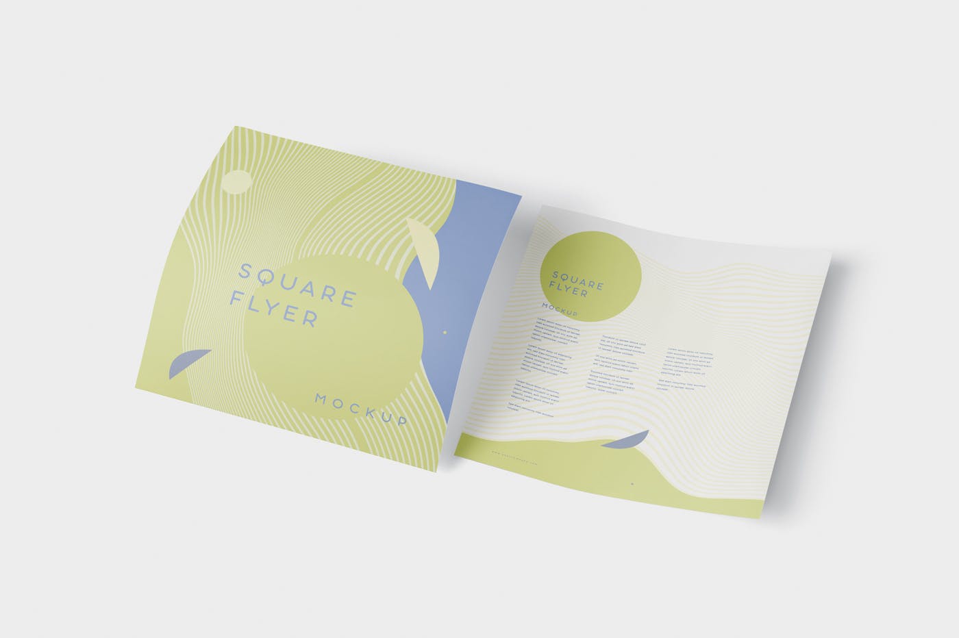 方形企业宣传单设计效果图样机 Square Flyer Mock-Up插图(4)