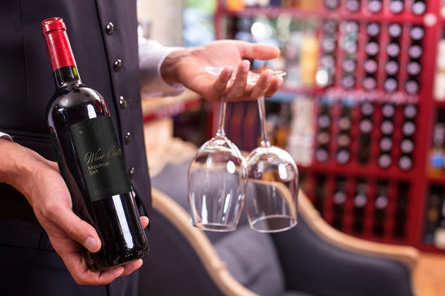 葡萄酒品牌外包装样机模板 Wine Bottles Mockup插图(5)