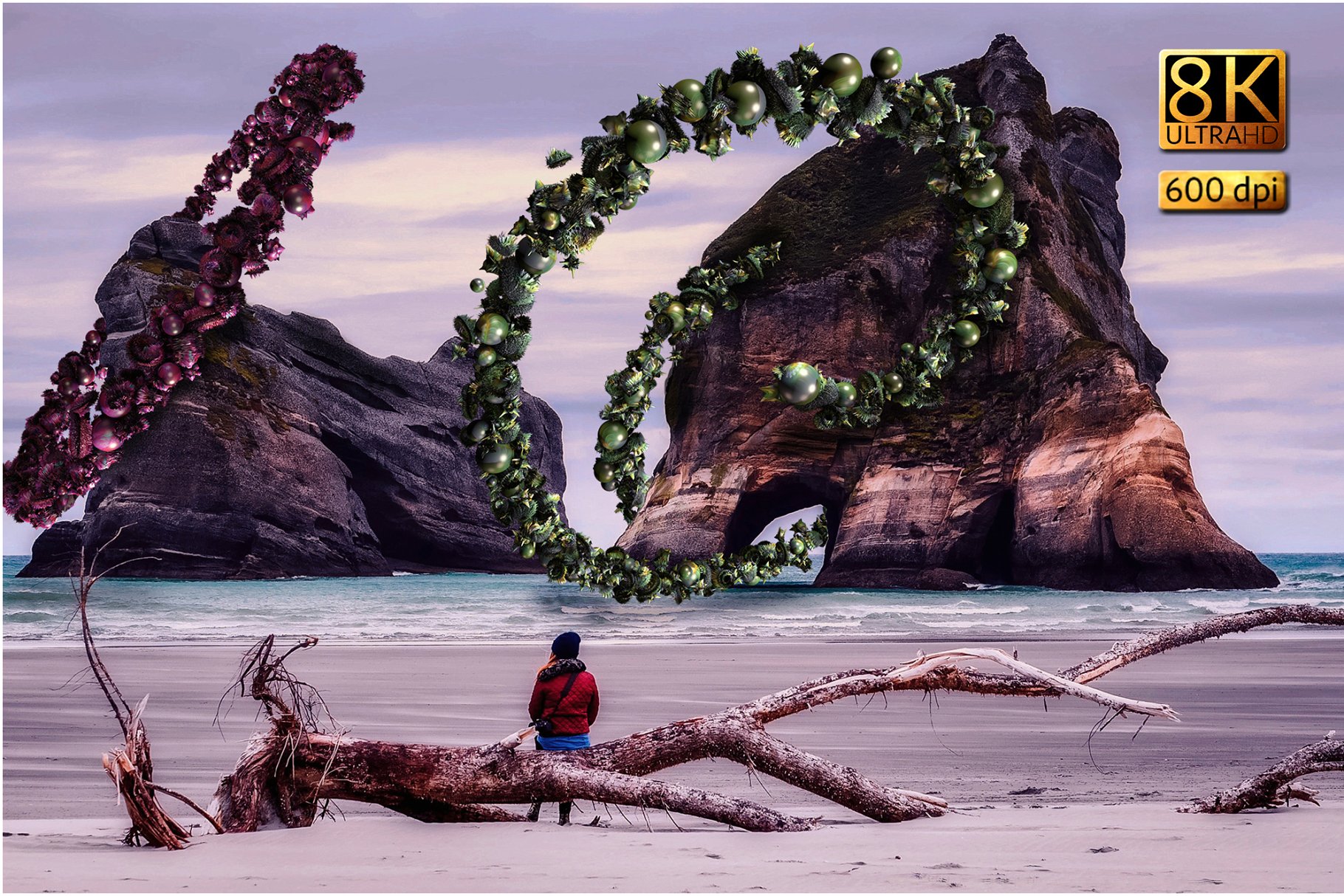 8K高分辨率创意珍珠和刺猬状装饰叠层背景 Hedgehogs & Pearls插图