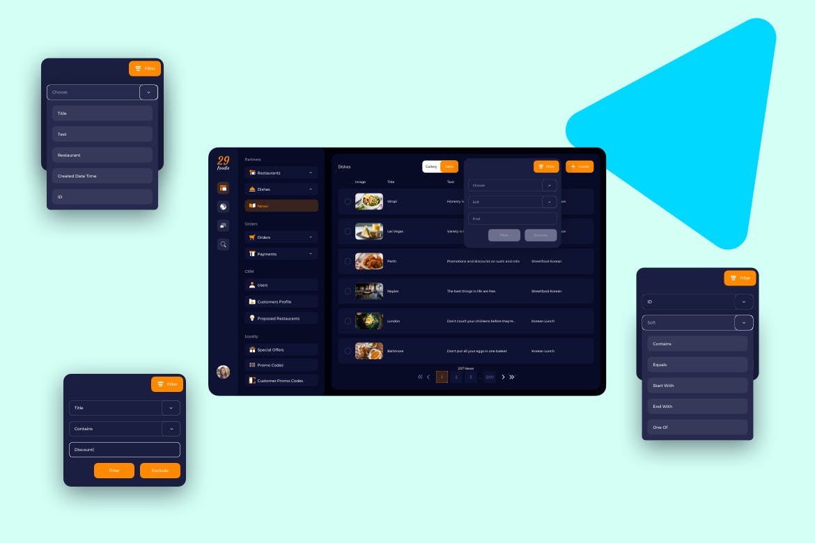 美食主题网站/平台新闻管理界面UI设计模板 29Foodie Food Admin News Ui – FP插图(3)