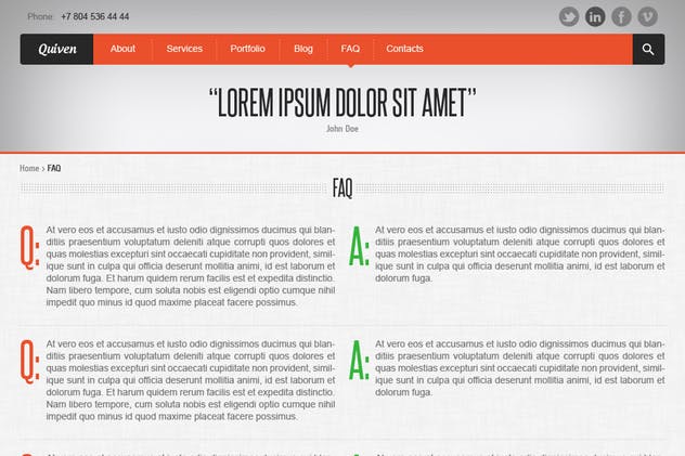 品牌企业官网创意设计PSD网站模板 Quiven – Creative PSD Template插图(8)