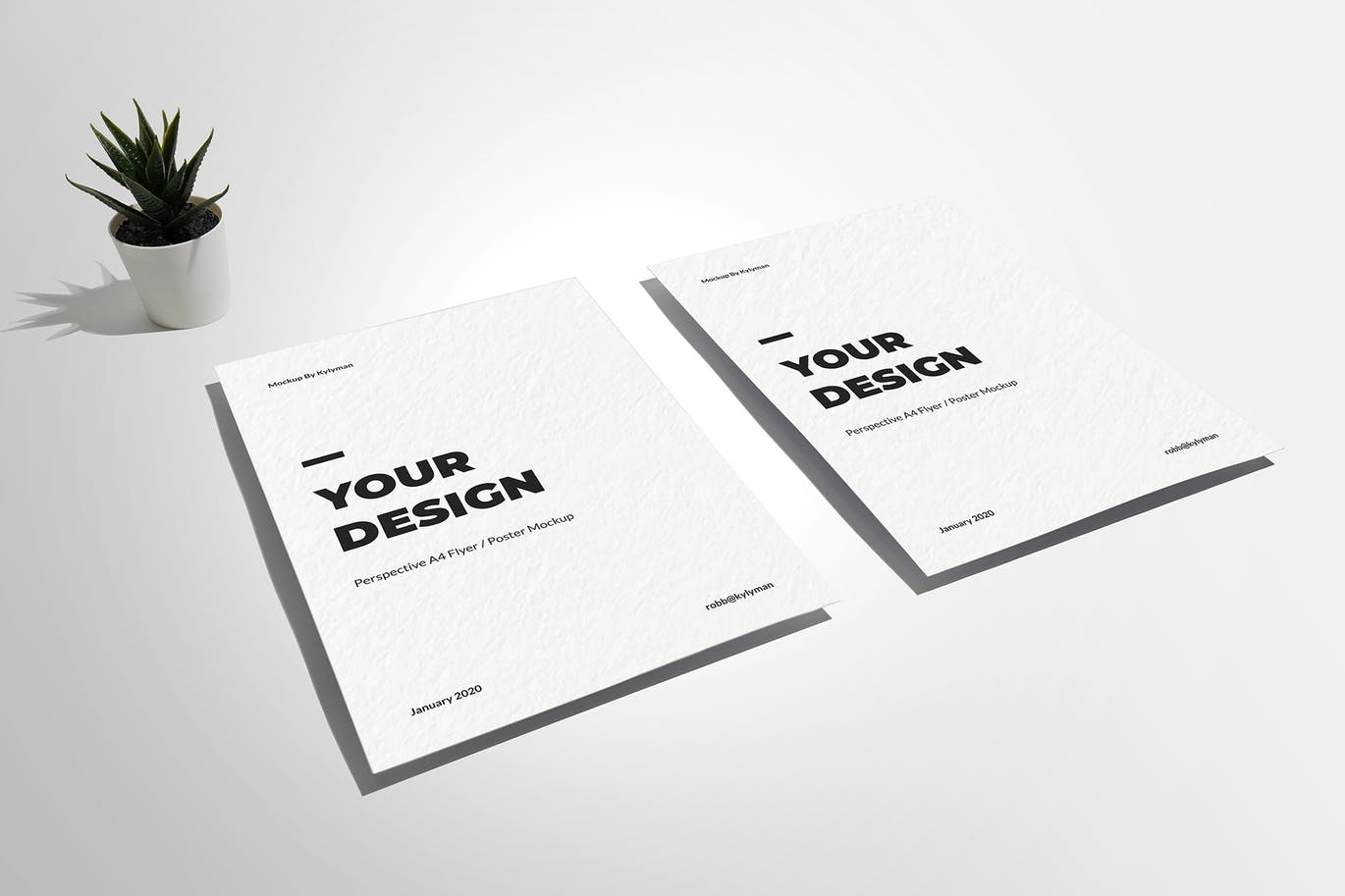 A4传单/海报设计透视图样机素材库精选模板 Perspective A4 Flyer / Poster Mockup插图(3)