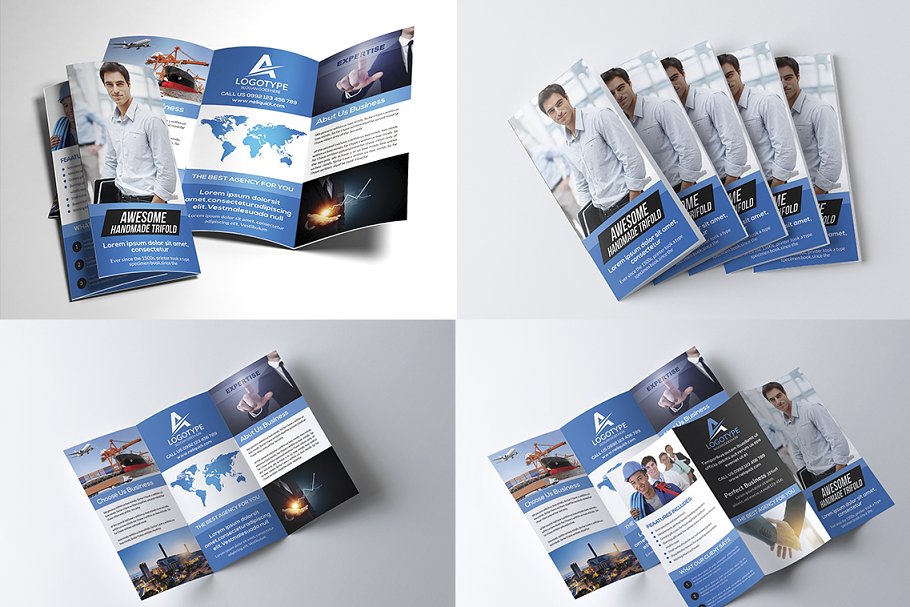 经典商务促销三折页宣传册模板 Trifold Bundle插图(4)