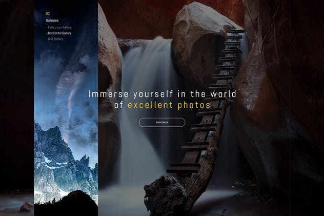 摄影作品展示页面PSD模板 Sepia Photo PSD Template插图