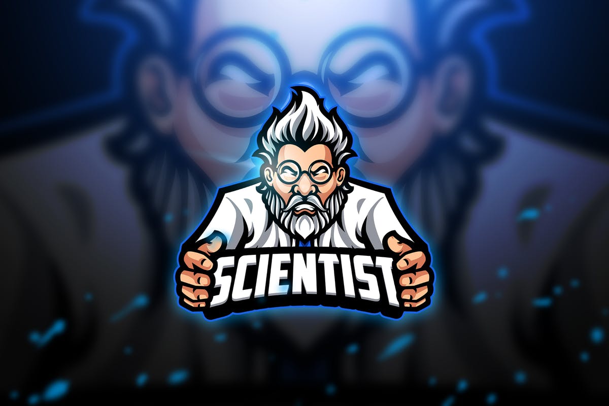 科学家电子竞技吉祥物Logo标志设计模板 Scientist – Mascot & Esport Logo插图