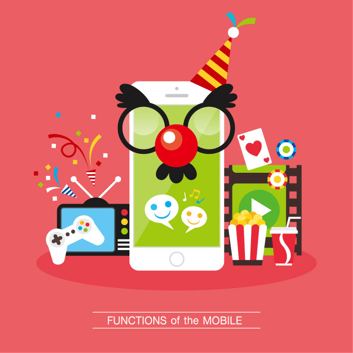 卡通休闲娱乐手机游戏主题海报设计素材插图