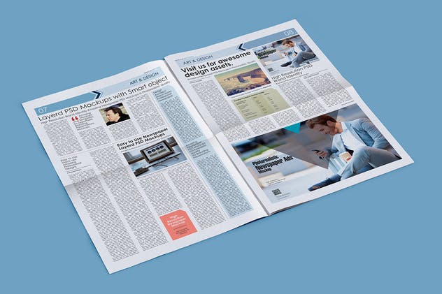 专业新闻报纸PSD印刷品样机 Professional Newspaper PSD Mockups插图(5)