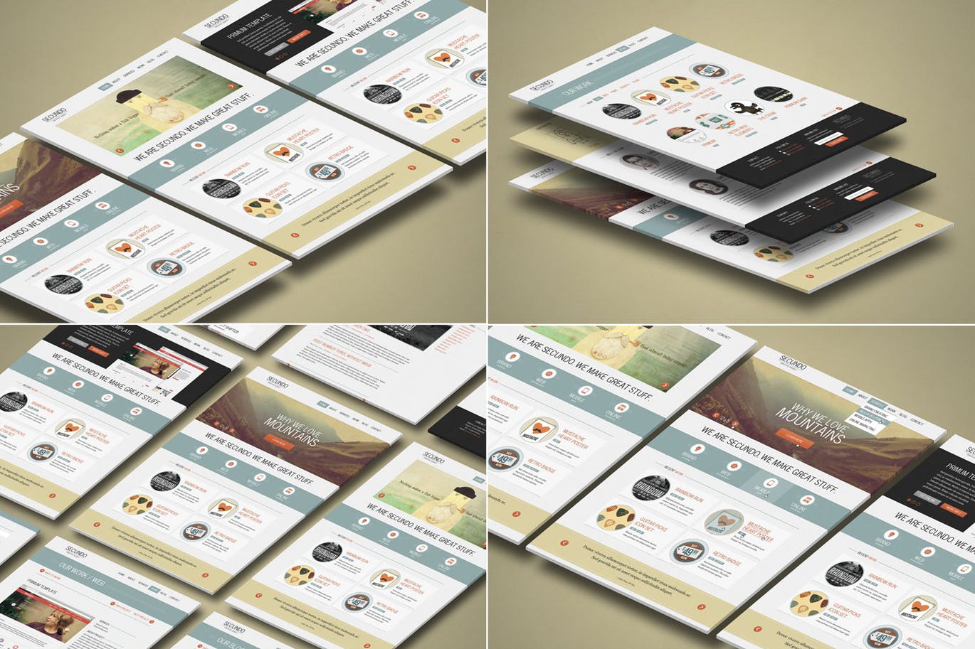3D立体图网站UI设计效果图样机 3d Website Display Mockup插图
