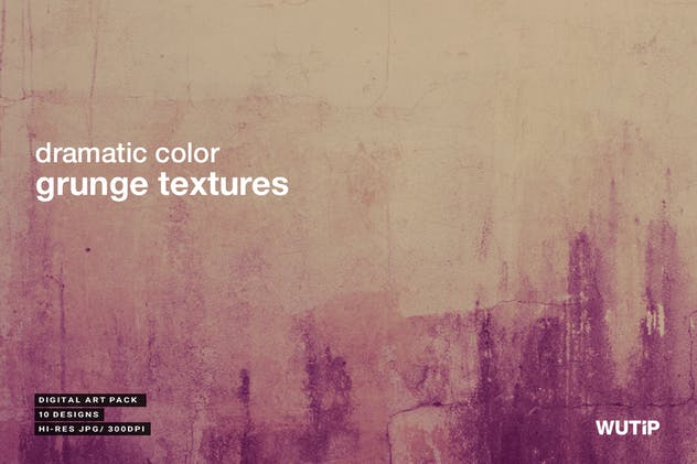 10个奇幻独特颜色颜料污迹纹理套装 10 Dramatic Color Grunge Textures插图(4)