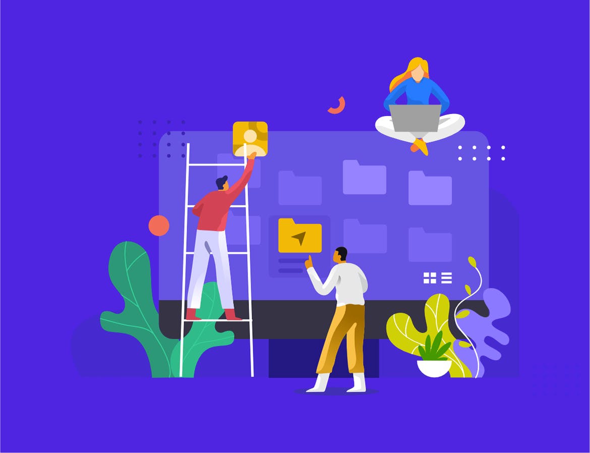 文件和文件夹管理主题矢量插画设计素材v1.5 Manage the file and folder Illustration 1.5插图(2)