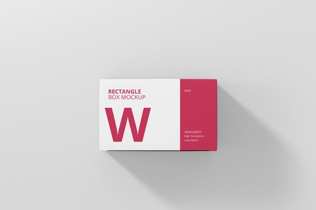 宽矩形大尺寸包装盒子样机 Box Mockup – Wide Rectangle Big Size插图(5)