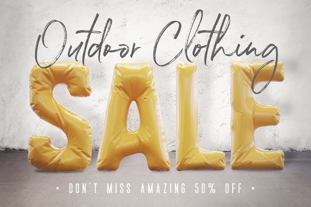 3D时尚铝箔&织物字体素材 Foil & Fabric Lettering Duo插图(1)