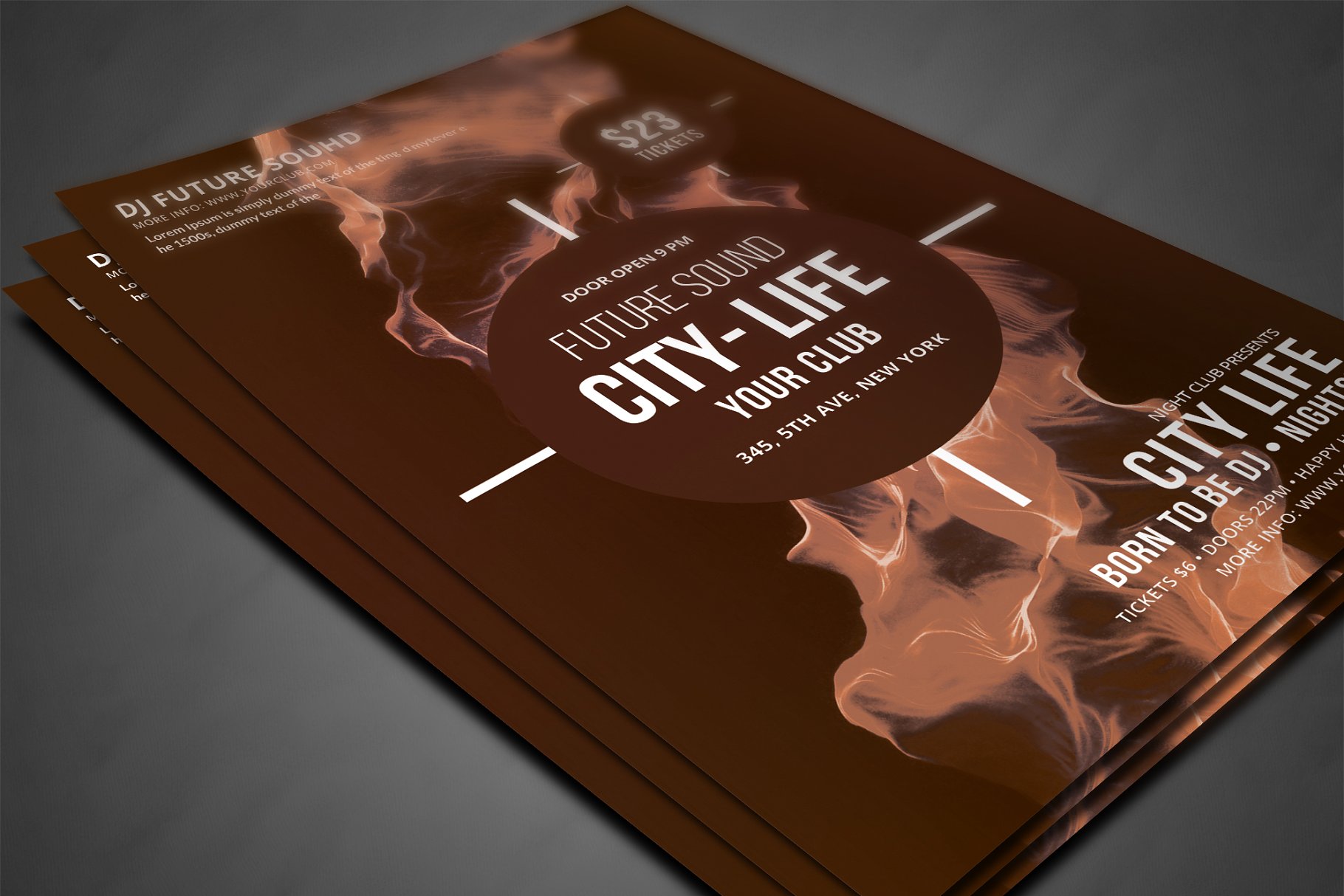 未来音乐概念节日音乐会宣传单模板 Futuristic Festival Concert Flyer插图(2)