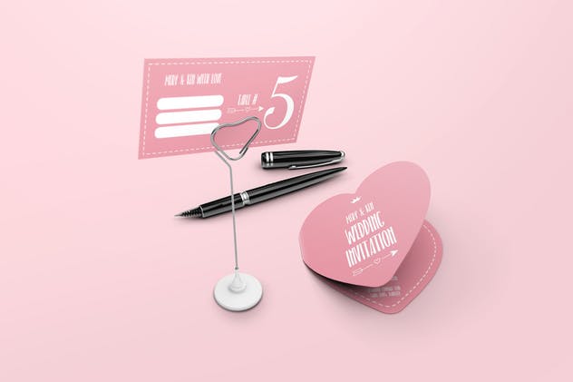 婚礼宴会桌子号码牌设计样机 Table Card Holder Mockups插图(4)