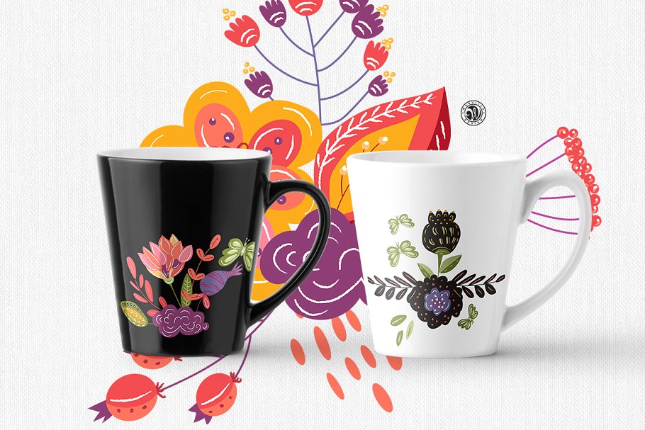 手绘艺术花卉剪贴画 Hand Draw Flowers插图(3)