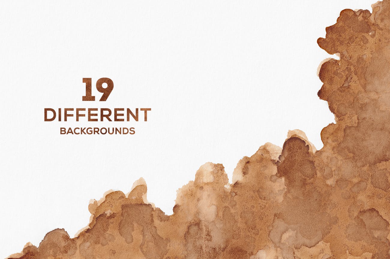 咖啡色水彩咖啡污迹肌理纹理背景素材 Watercolors Coffee Backgrounds插图(3)