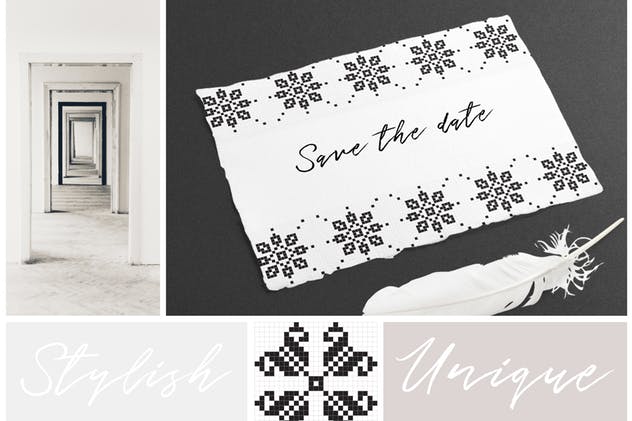 刺绣风格矢量图案 Embroidery Style Vector Patterns插图(3)