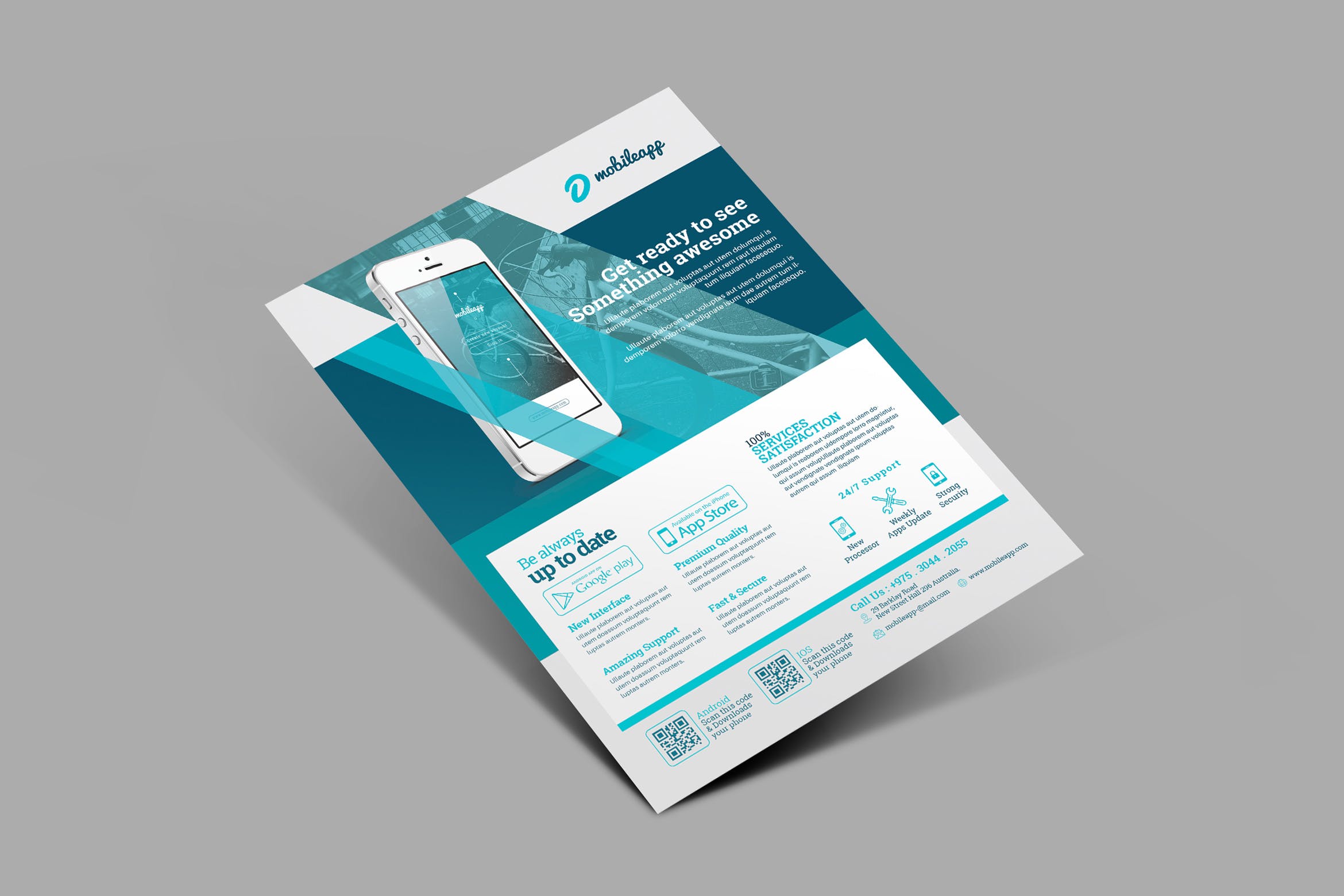 APP应用推广传单设计模板 Mobile App Promotion Flyers插图