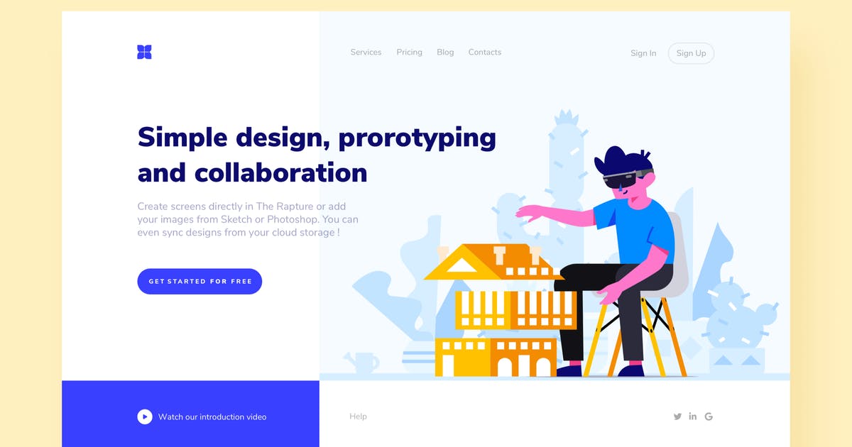 原型设计概念插画网站着陆页设计模板 Prototyping Landing Page Illustration插图